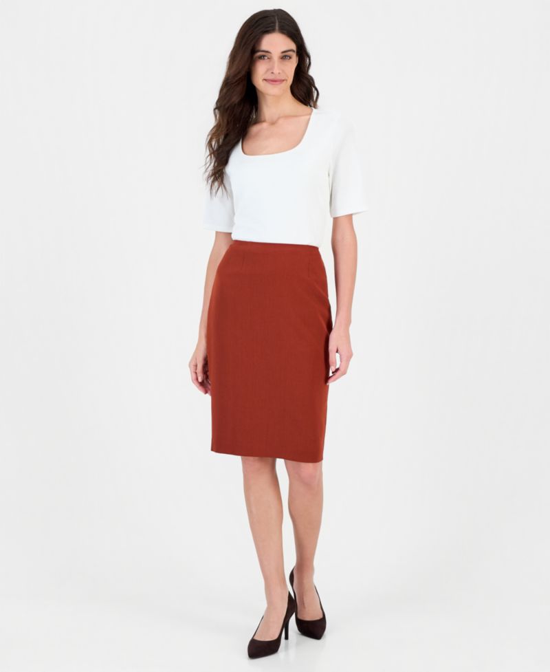Women's Slim Pencil High-Waisted Knee-Length Skirt