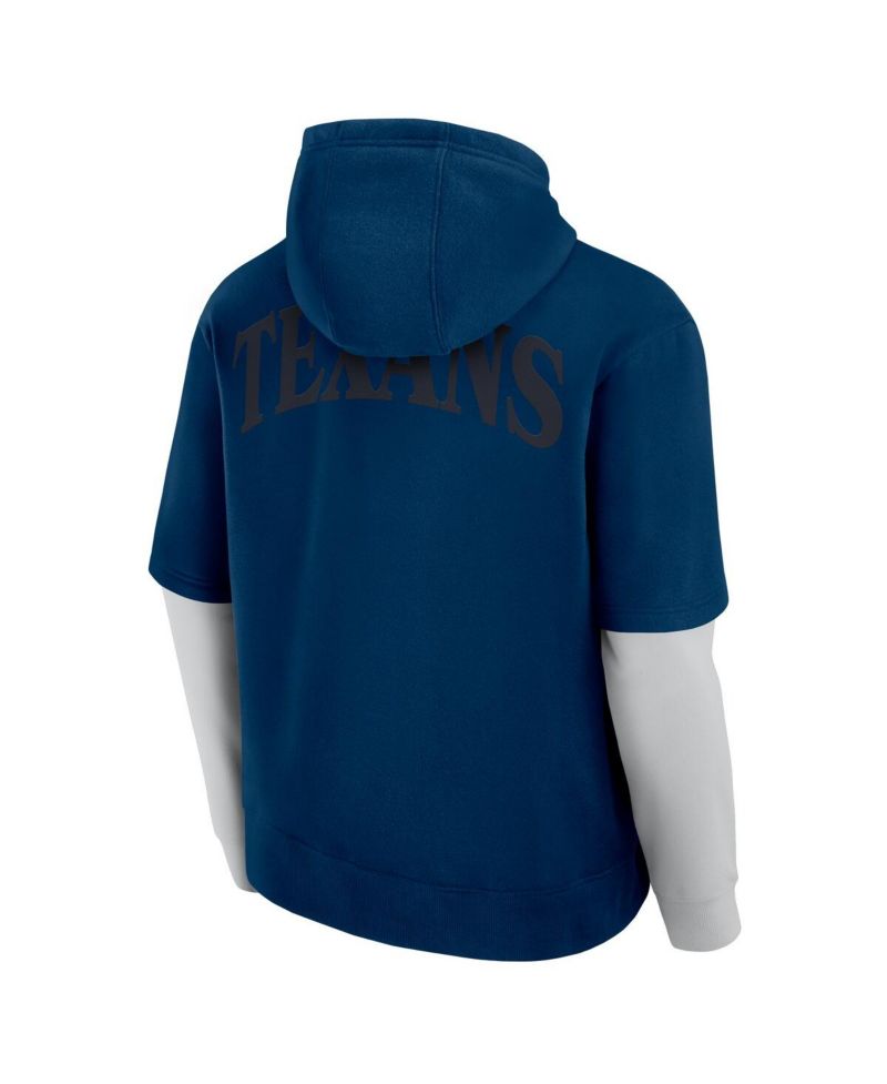 Men's and Women's Navy Houston Texans Sleek Elements Pullover Hoodie