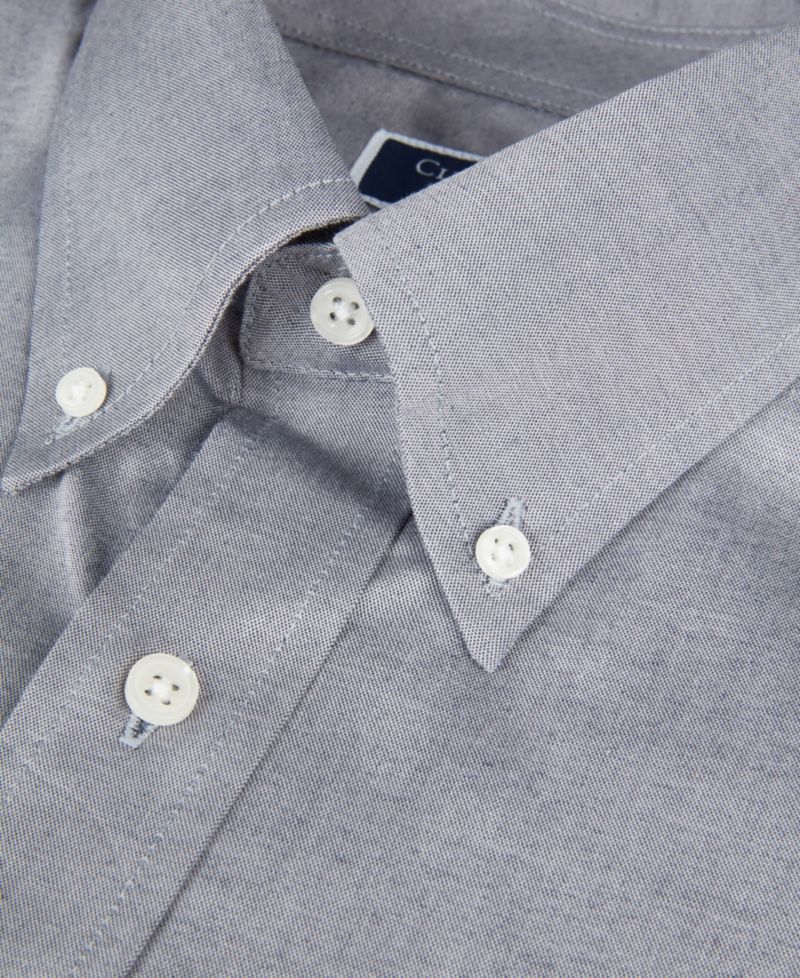 Men's Pinpoint Button Front Solid Dress Shirt