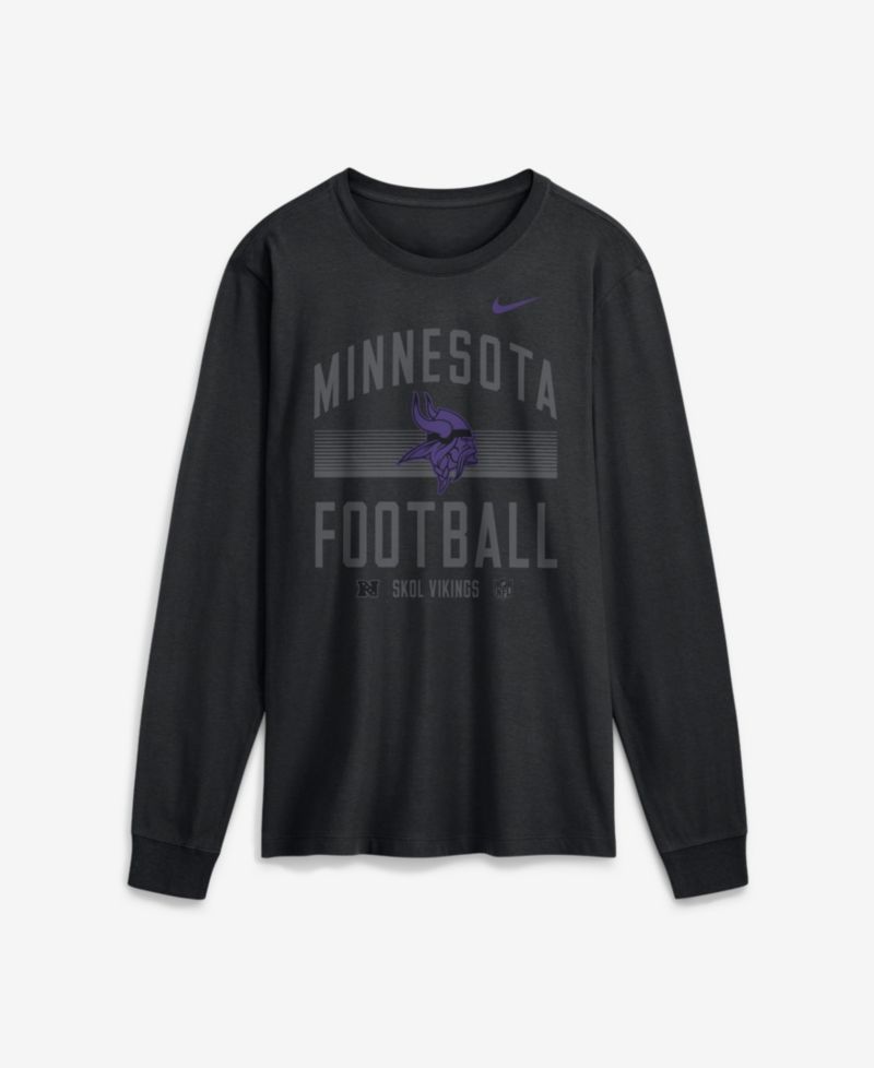 Men's Black Minnesota Vikings Always Prepared Essential Cotton Long Sleeve T-Shirt