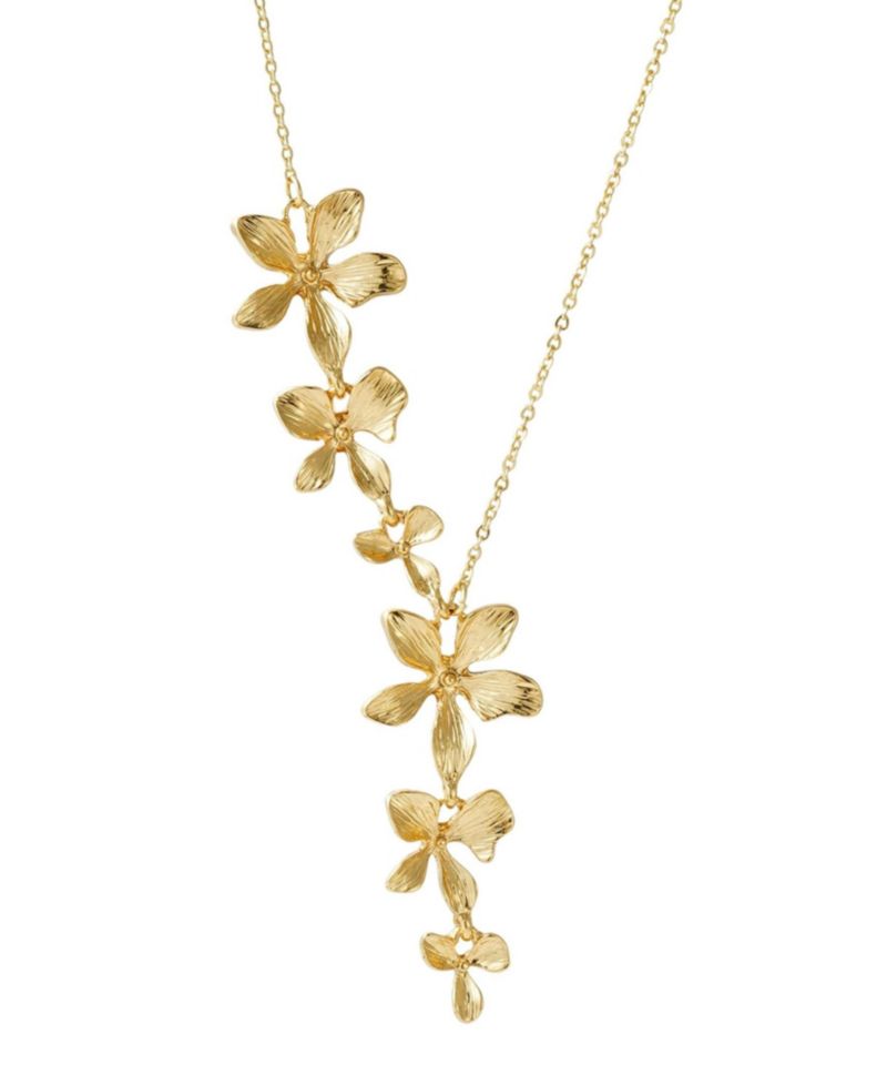 Gold Petals Drop Necklace
