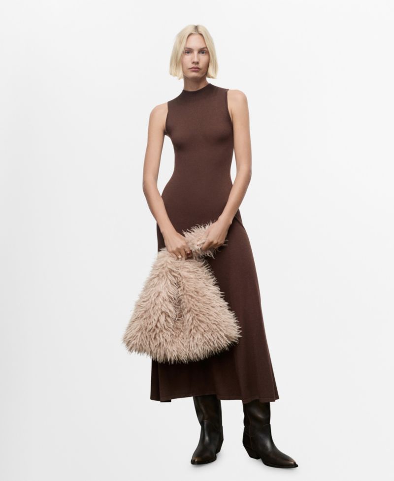 Women's Perkins-Neck Knitted Dress