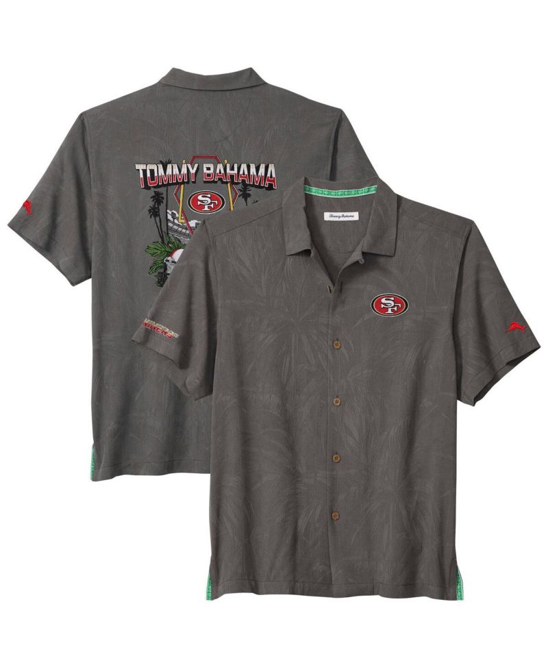 Men's Gray San Francisco 49ers Endzone Paradise COOLMAX Button-Up Shirt