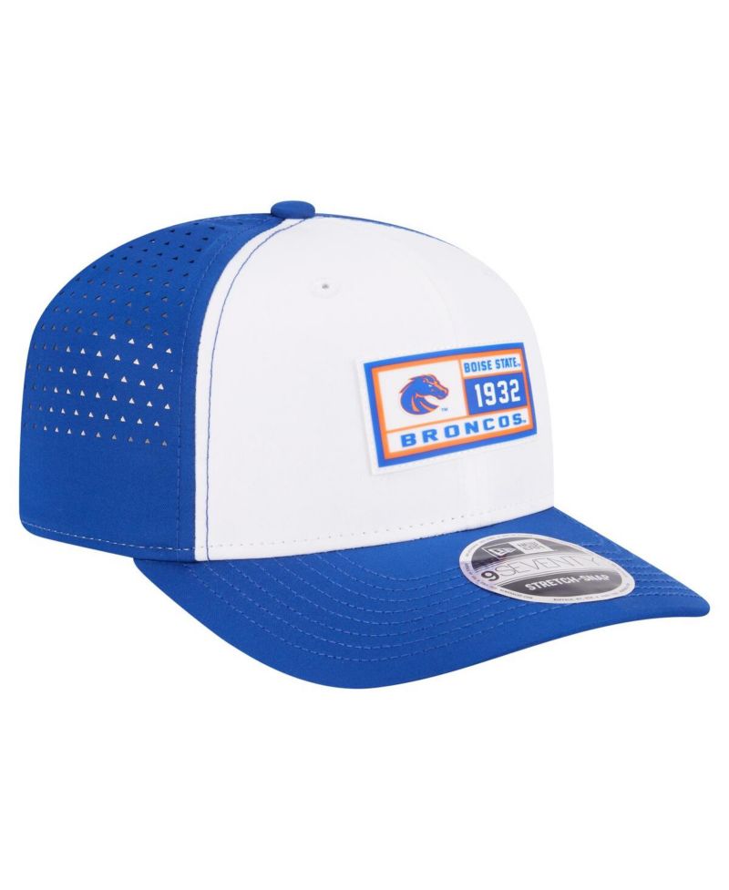 Men's White/Royal Boise State Broncos Perforated Patched 9SEVENTY Adjustable Hat