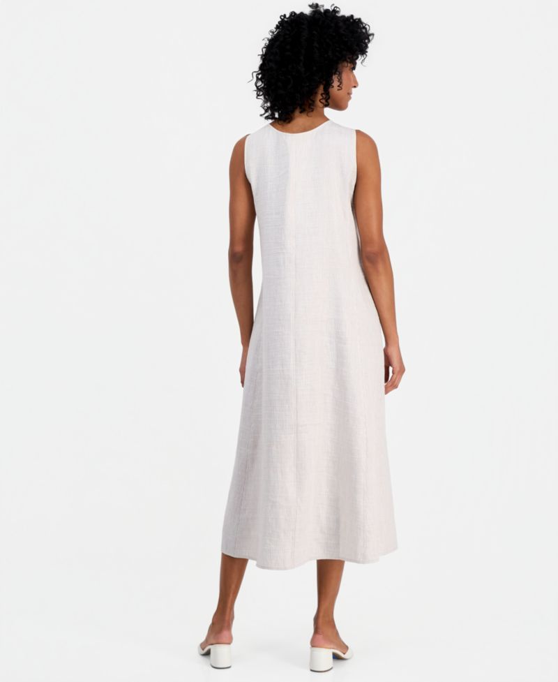 Women's Striped Sleeveless Scoop-Neck Dress