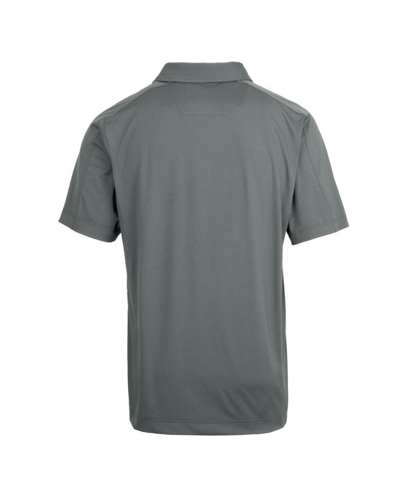 Men's Gray Notre Dame Fighting Irish Alumni Logo Prospect Textured Stretch Polo Shirt