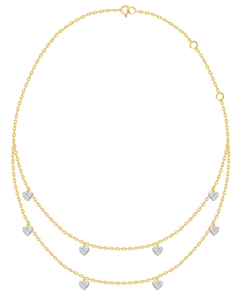 White Diamond Necklace (1/4 ct. t.w.) in 14k Gold Plating with Sterling Silver