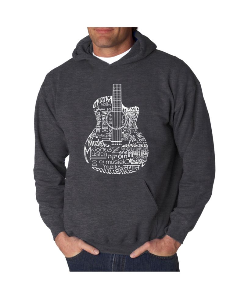 Men's Languages Guitar Word Art Hooded Sweatshirt