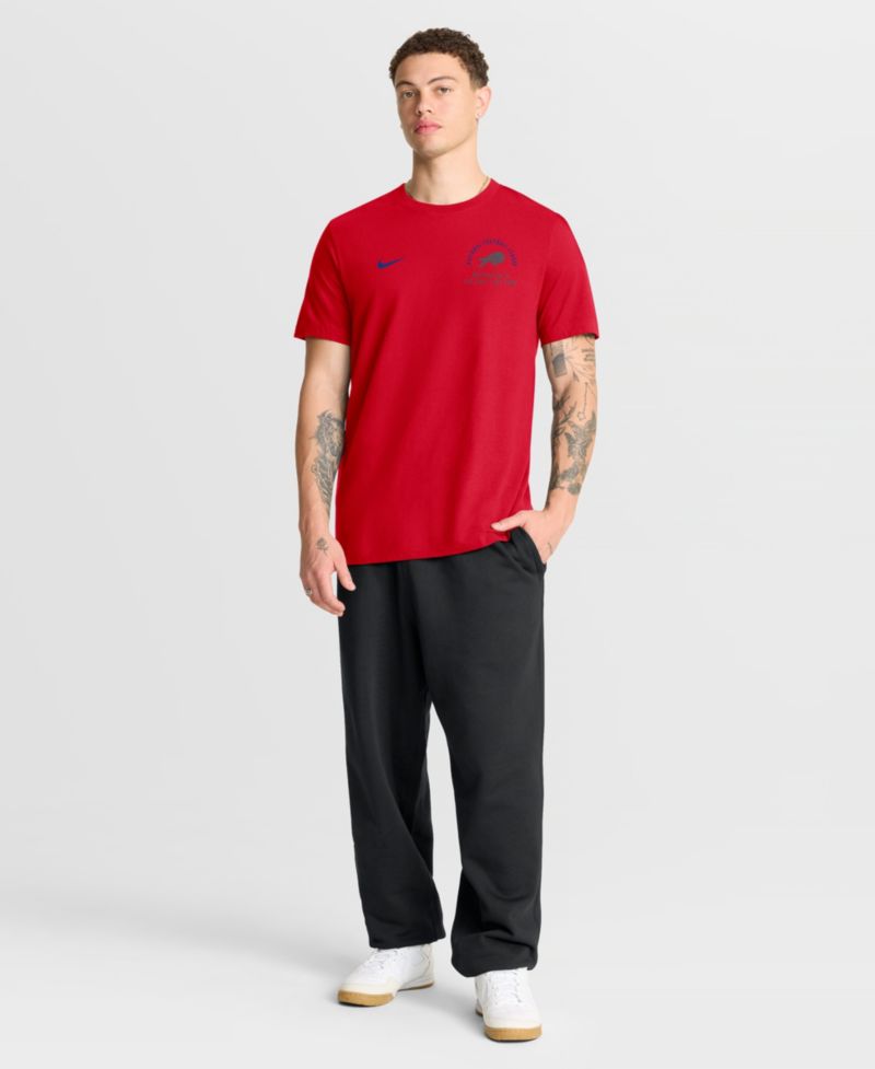 Men's Red Buffalo Bills Split Logo T-Shirt
