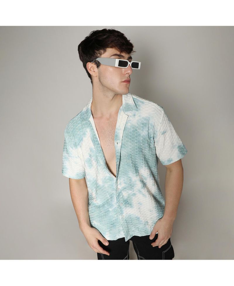Men's Multicolour Tie-Dye Honeycomb Shirt