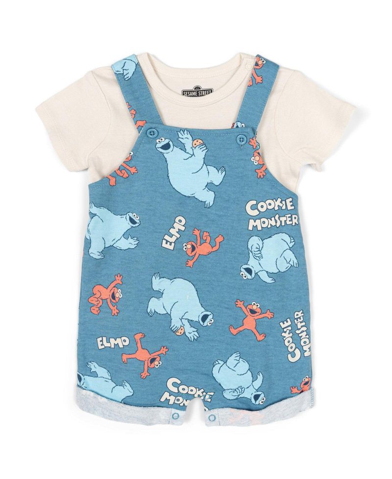 Baby Boys' T-Shirt and Shortalls Set with Bucket Hat