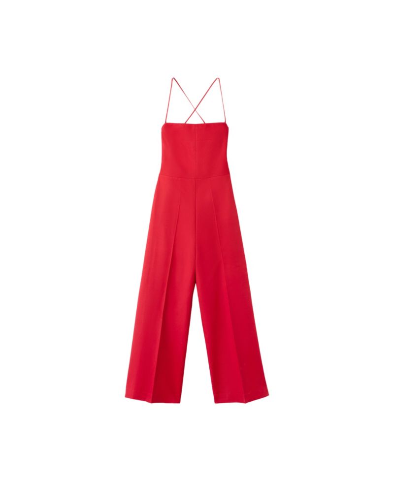 Women's Cross-Back Sleeveless Wide-Leg Jumpsuit