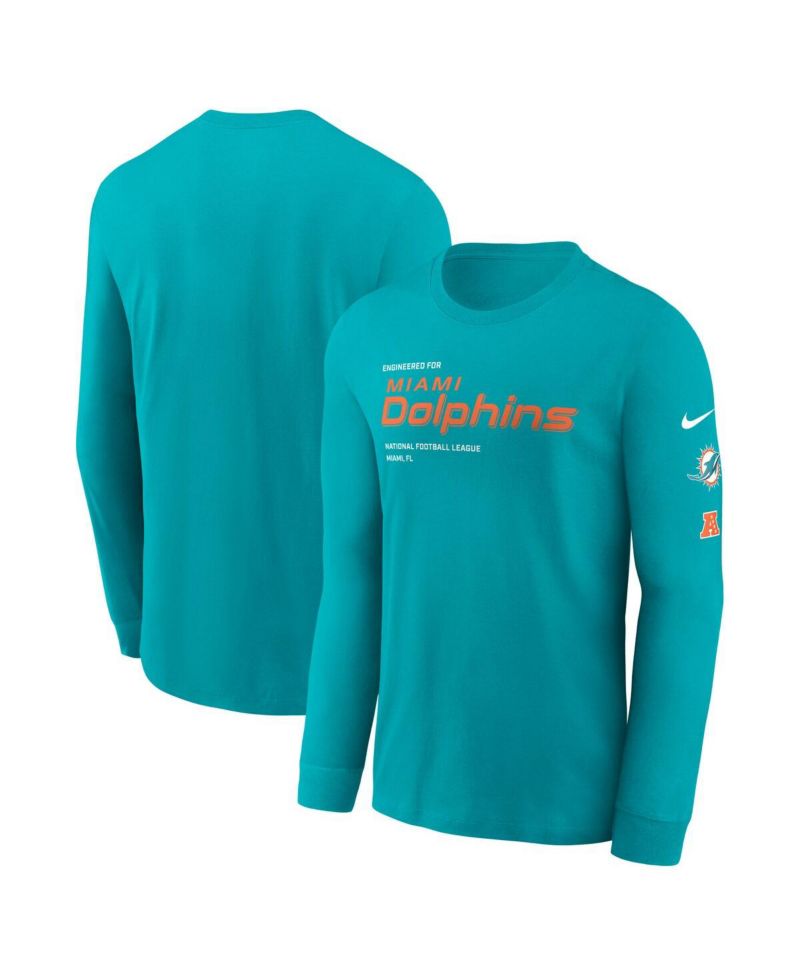 Men's Aqua Miami Dolphins Play to Win Essential Long Sleeve T-Shirt