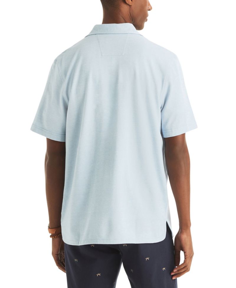 Men's Short-Sleeve Pique Button-Front Shirt