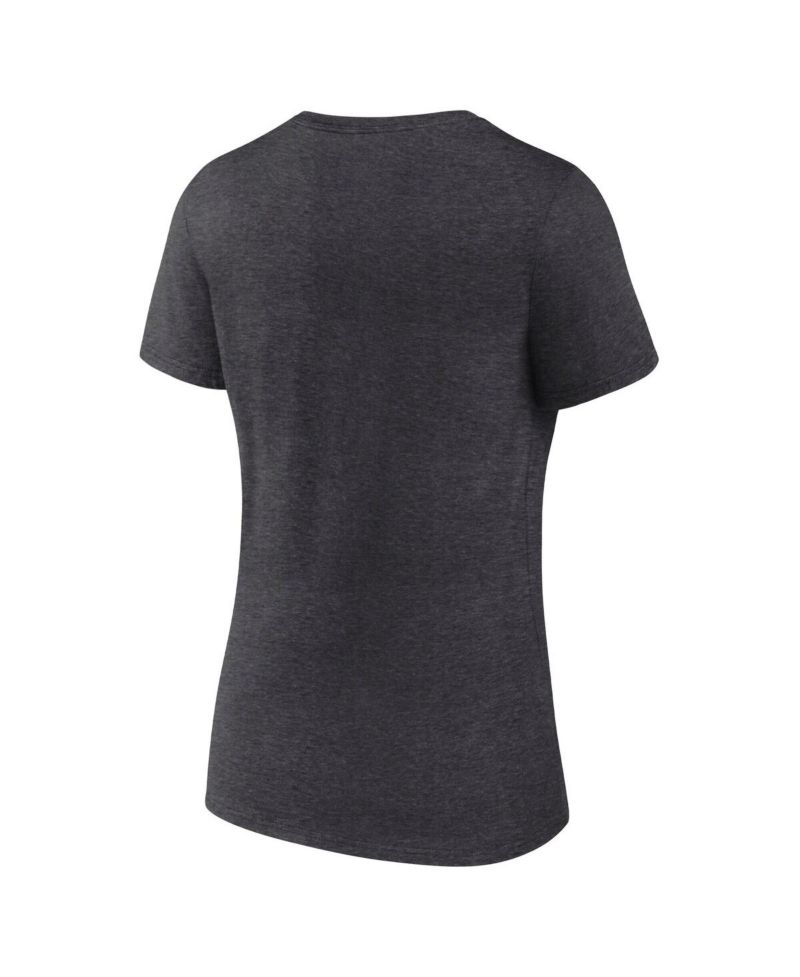 Women's Heather Charcoal Nashville Predators Authentic Pro Primary V-Neck T-Shirt