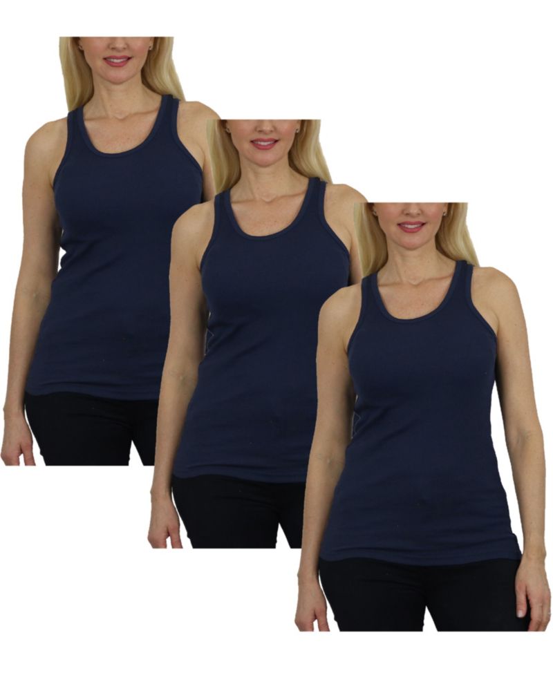 Women's Loose Fit Ribbed Tank Top-3 Pack