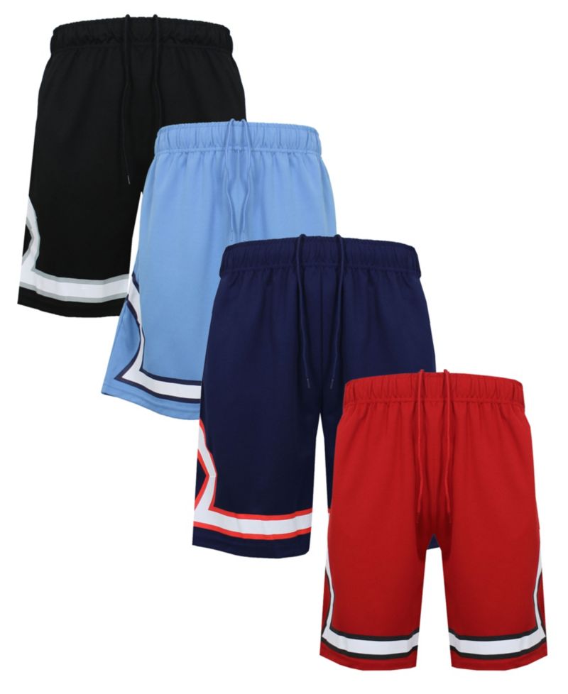 Men's 4-Pack Lightweight Breathable Moisture Wicking Mesh Shorts