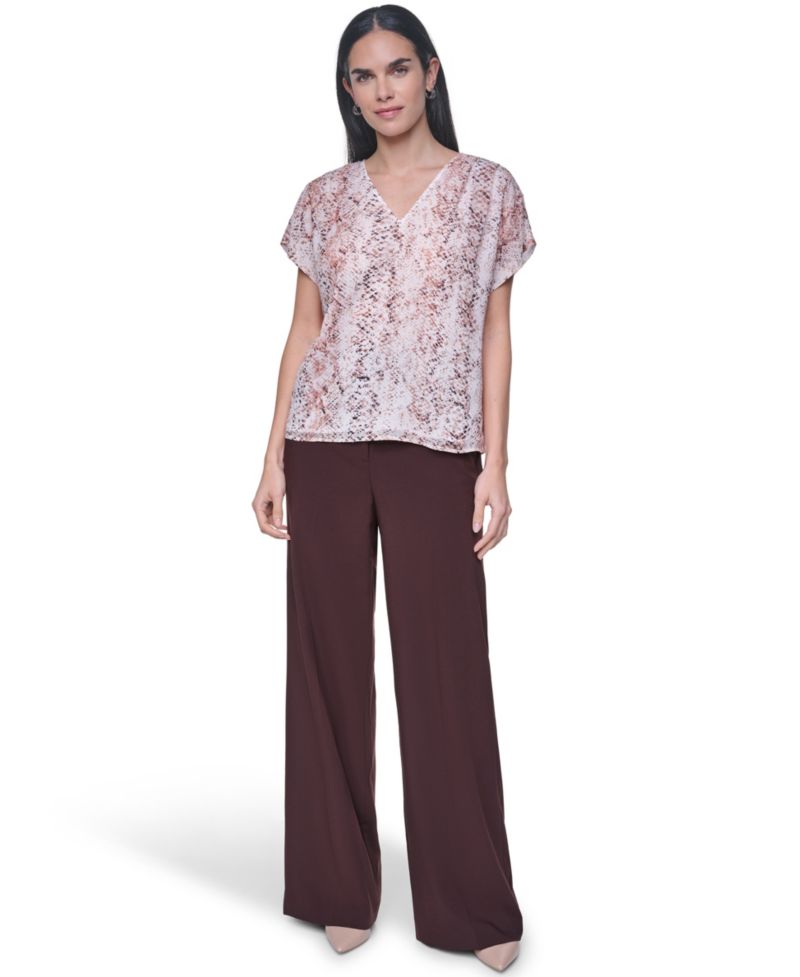 Women's V-Neck Short-Sleeve Blouse