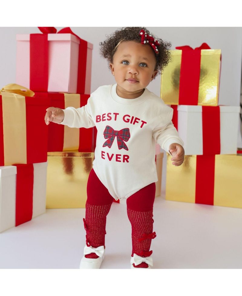Baby Girls' Best Gift Ever Long-Sleeve Holiday Romper