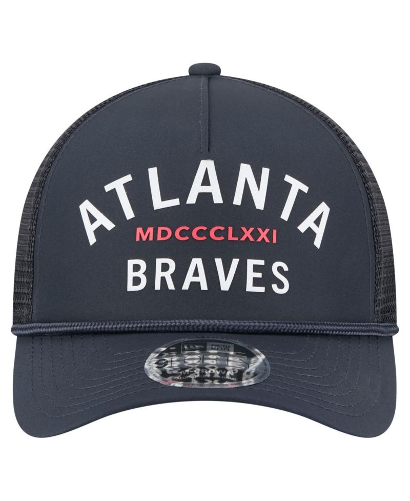 Men's Navy Atlanta Braves Minimalist 9FORTY A-Frame Adjustable Hat