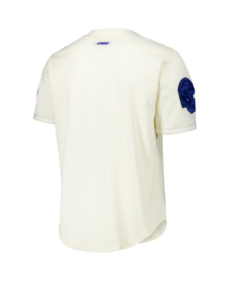 Men's Cream Josh Allen Buffalo Bills Name & Number Triple Tonal Button-Up Baseball Jersey