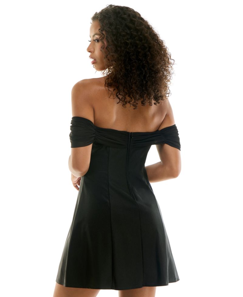 Women's Off-the-Shoulder Fit & Flare Mini Dress