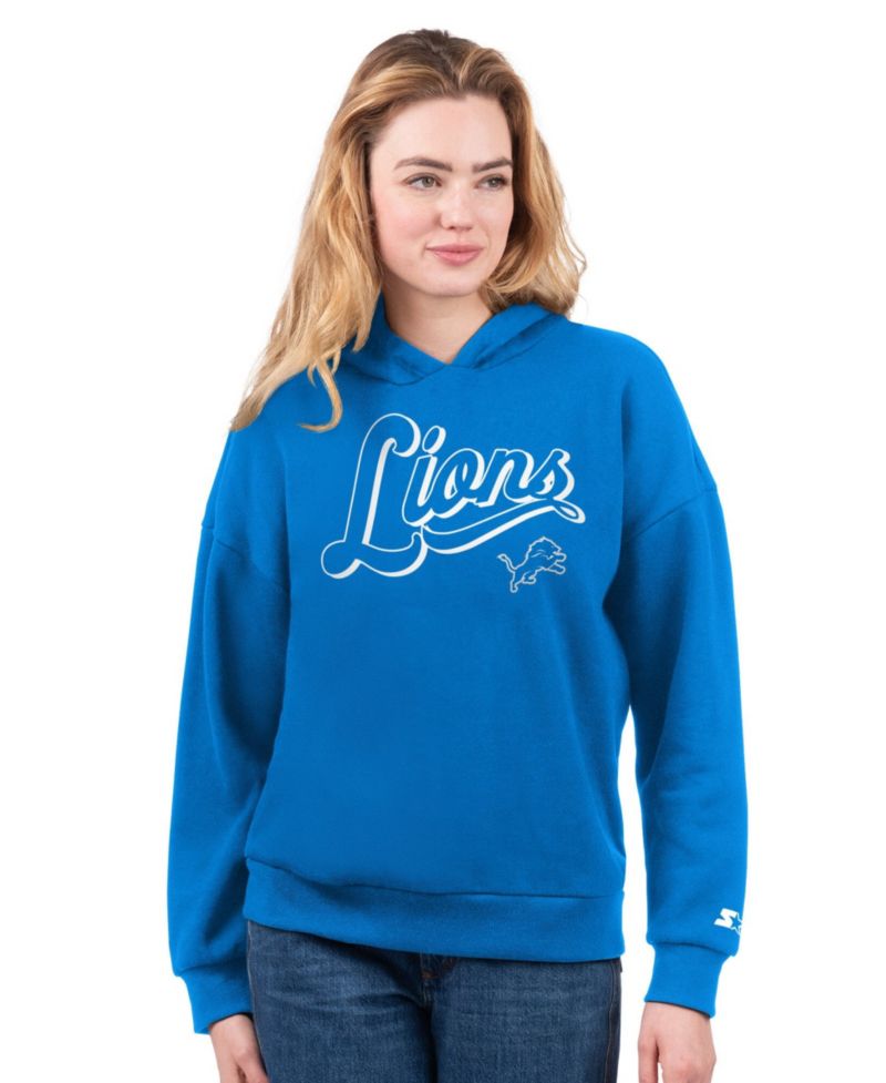 Women's Silver/Blue Detroit Lions Hoodie & T-Shirt Combo Pack