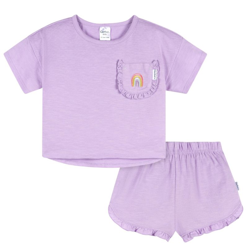 Baby Girls 2-Piece Pocket Tee and Shorts Set