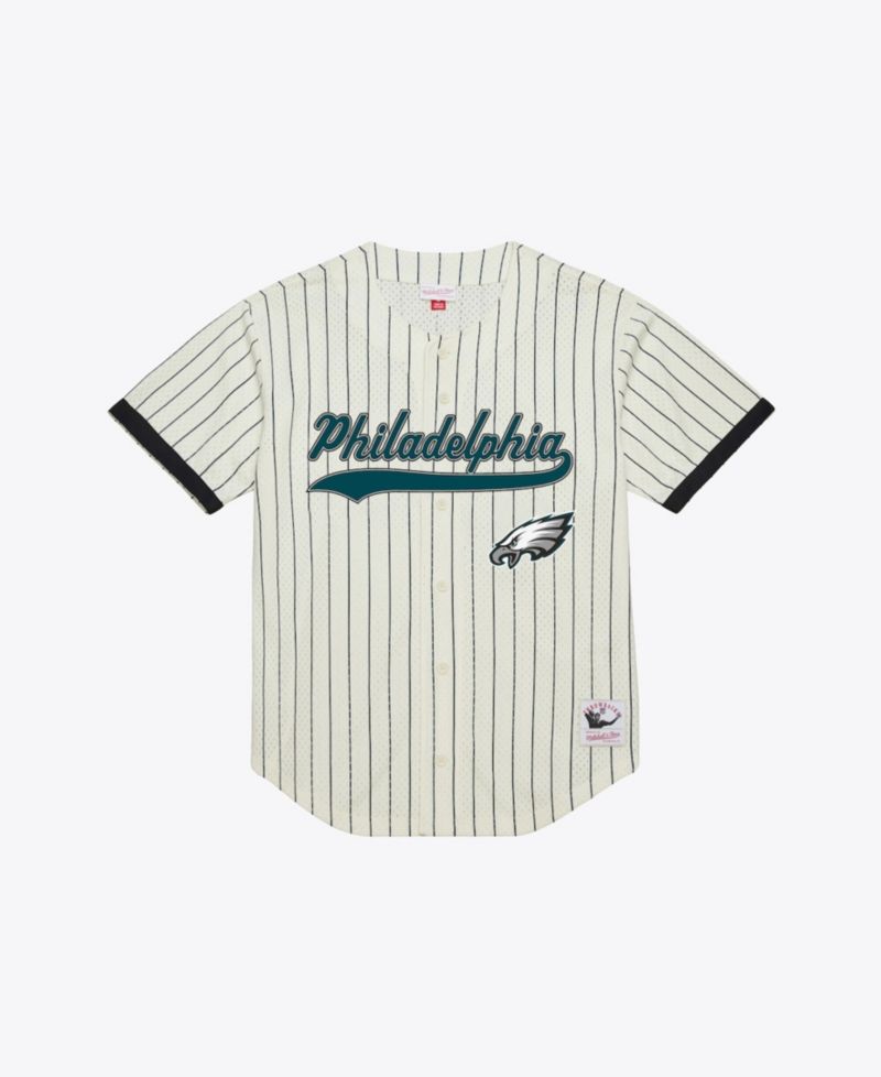 Men's Brian Dawkins Cream Philadelphia Eagles Name & Number Mesh Fashion Jersey