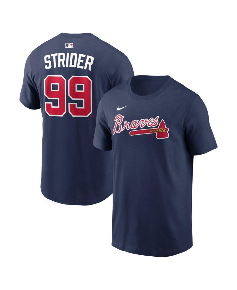 Men's Spencer Strider Navy Atlanta Braves Name & Number T-Shirt