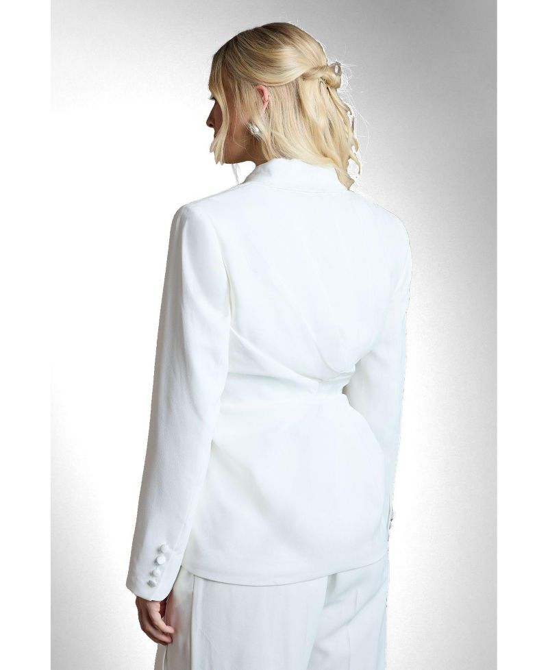 Women's Bridal Satin Wrap-Front Blazer