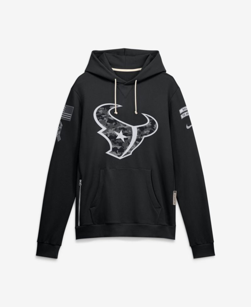 Men's Black Houston Texans 2026 Salute to Service Sideline Pullover Hoodie