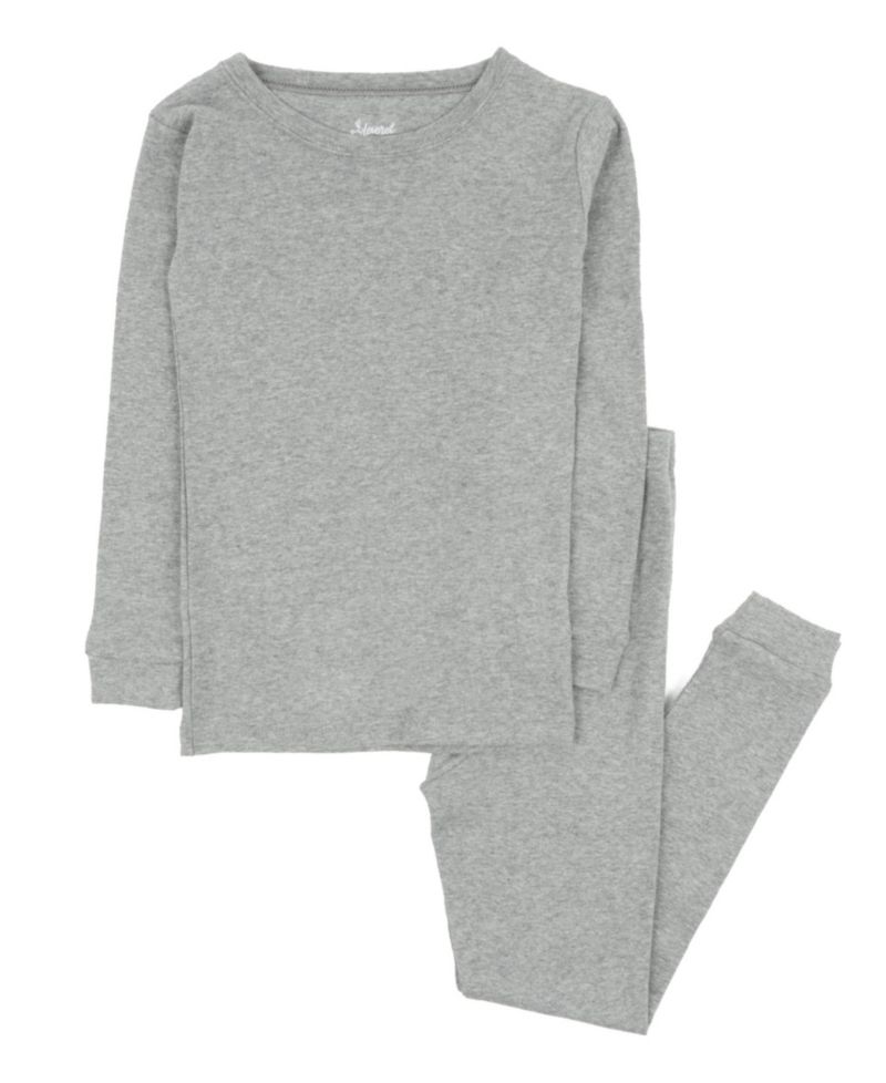 Toddler Matching Family Two Piece Cotton Long Sleeve Solid Color Pajamas 2T-5T