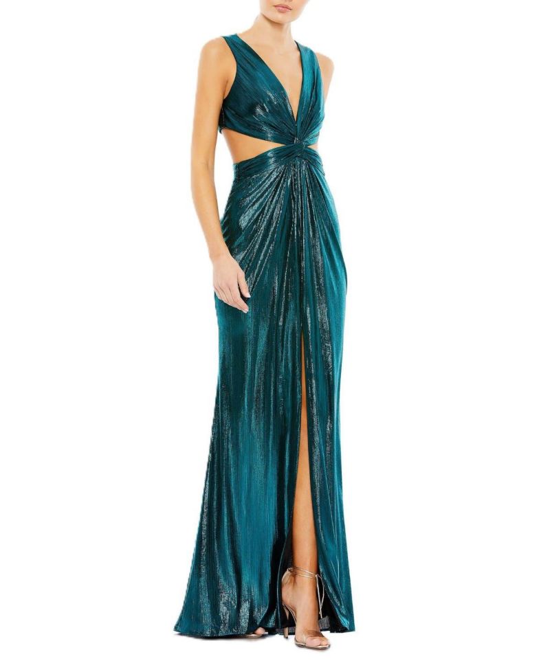 Women's Metallic Cut Out Gown
