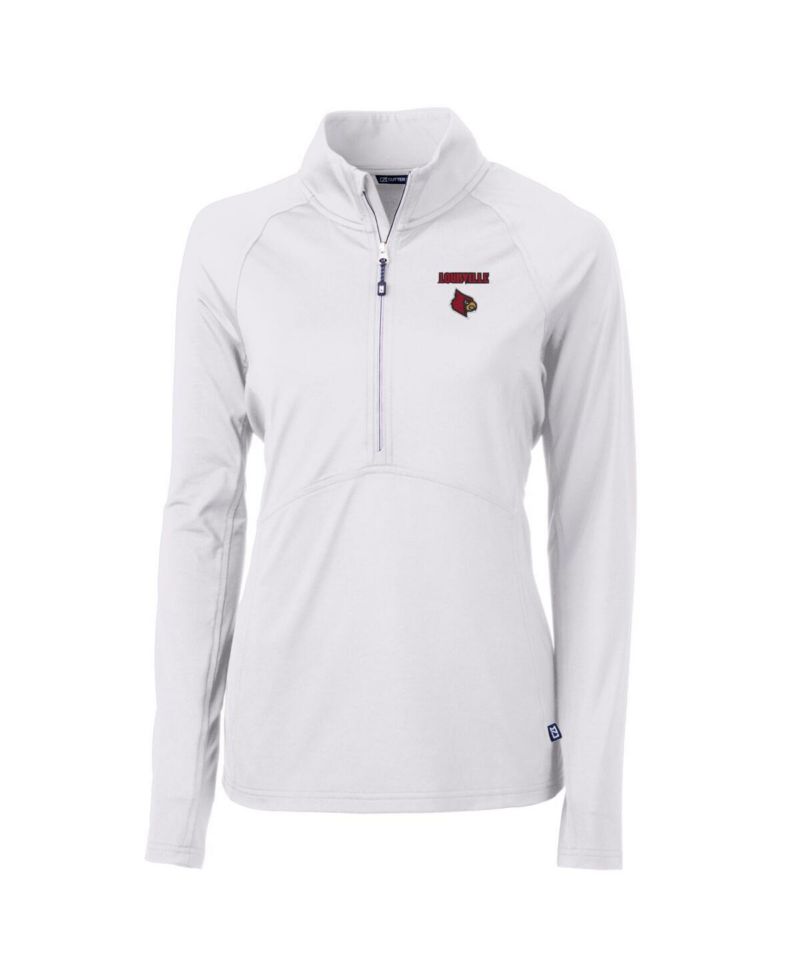Women's White Louisville Cardinals Adapt Eco Knit Half-Zip Pullover Jacket