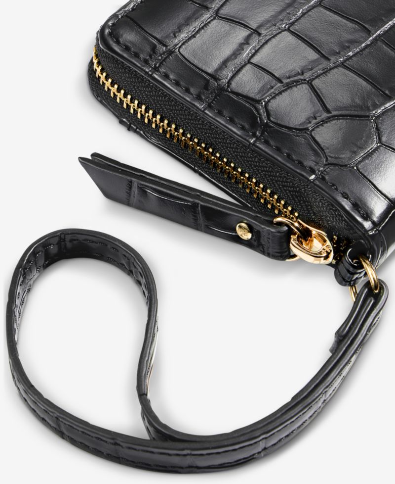 Hazell Croco-Embossed Zip Around Wallet
