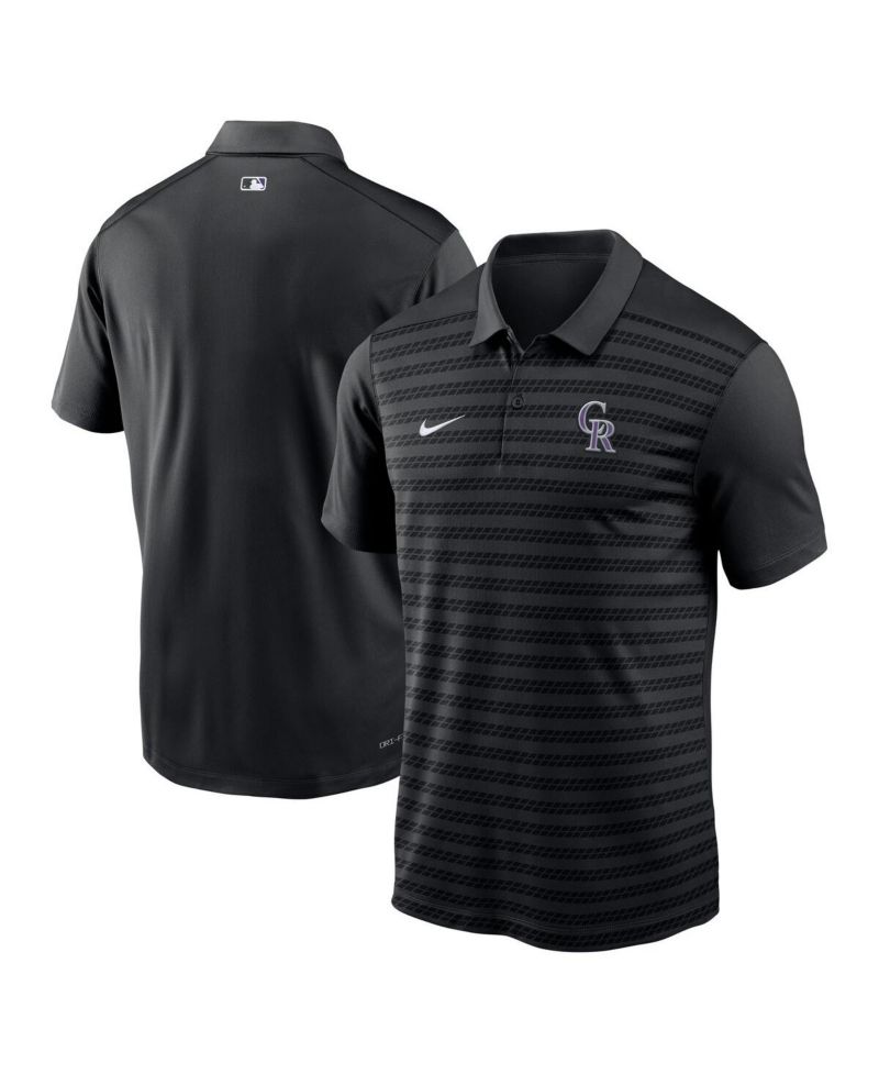 Men's Black Colorado Rockies Authentic Collection Victory Performance Polo Shirt