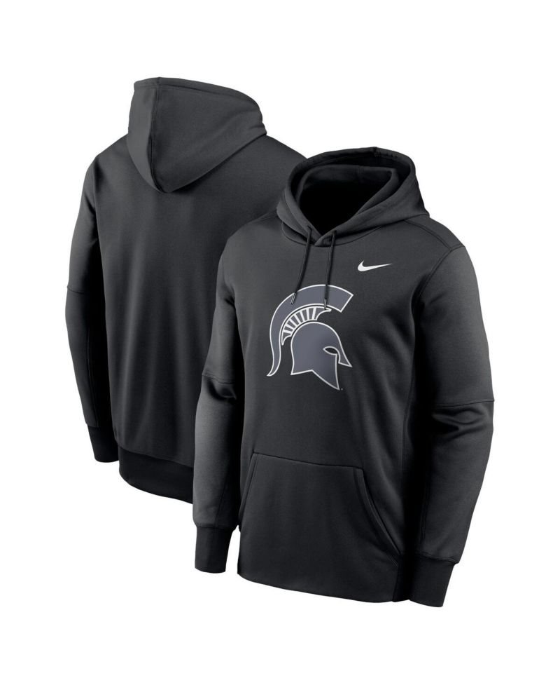 Men's Black Michigan State Spartans Color Pop Performance Fleece Pullover Hoodie