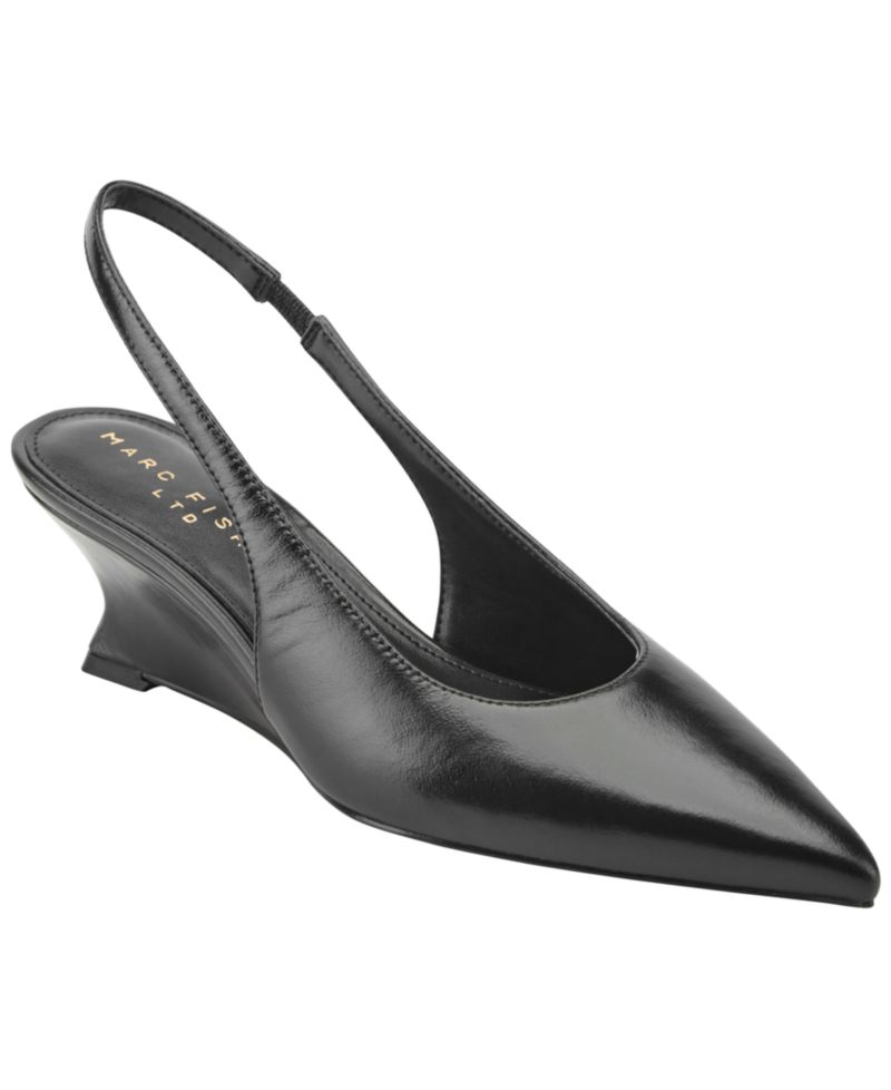 Women's Taten Leather Slingback Wedge Pumps