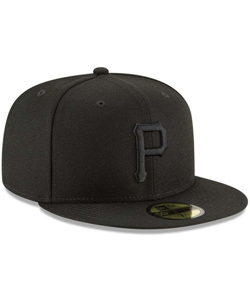Men's Black Pittsburgh Pirates Primary Logo Basic 59FIFTY Fitted Hat