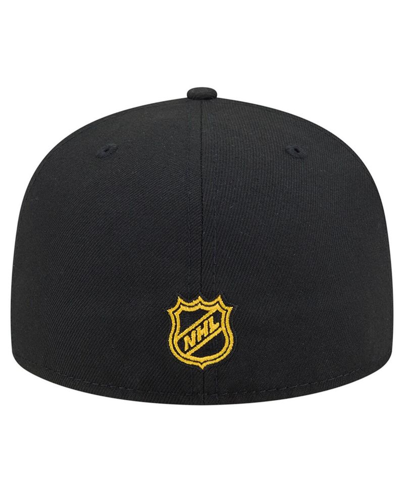 Men's Black Boston Bruins Oversized Vintage Arch 59Fifty Fitted Hat