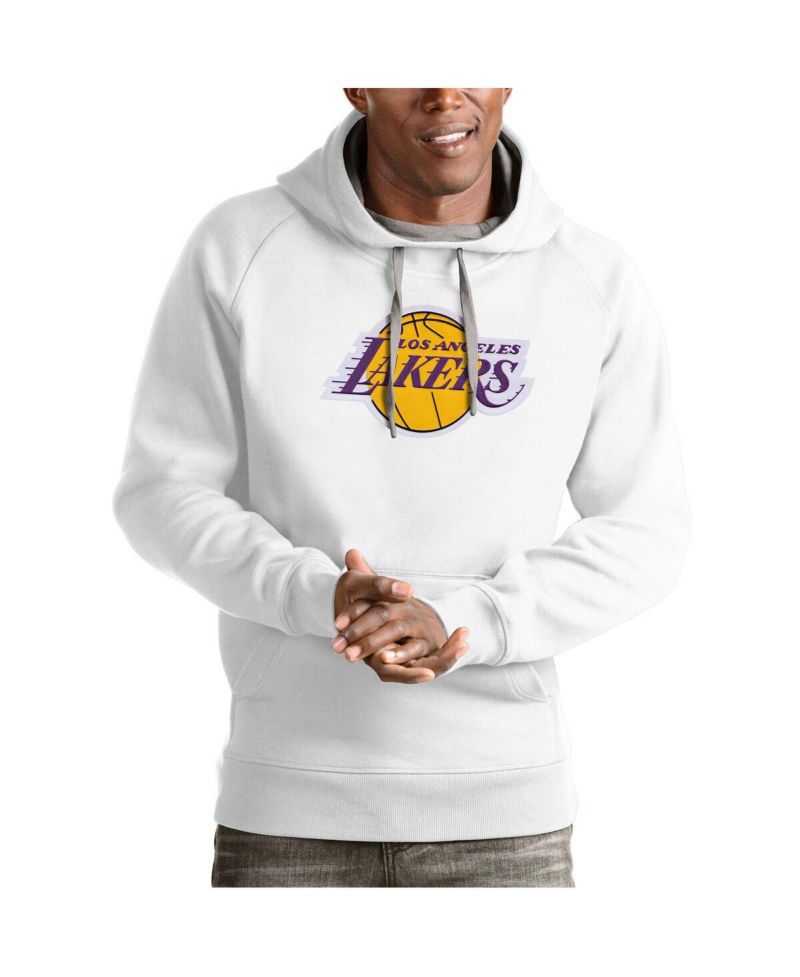 Men's White Los Angeles Lakers Team Logo Victory Pullover Hoodie