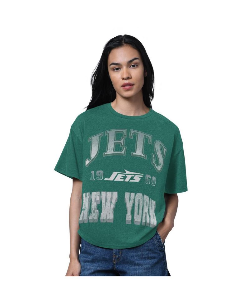 Women's Heather Green New York Jets Oversized Hall of Fame T-Shirt