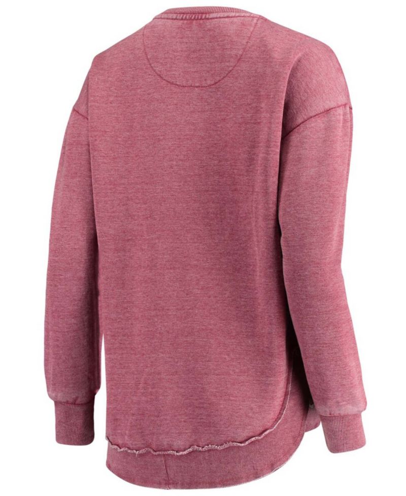 Women's Cardinal Iowa State Cyclones Vintage-Like Wash Pullover Sweatshirt