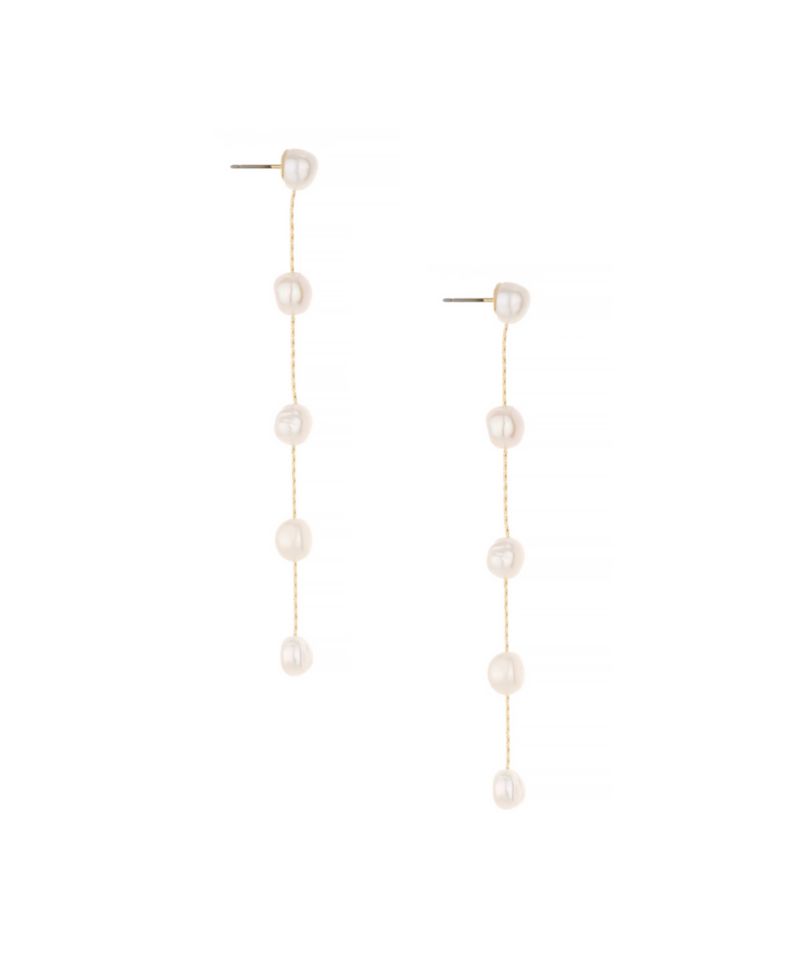 Imitation Pearls Earrings Dripping in 18K Gold Plating