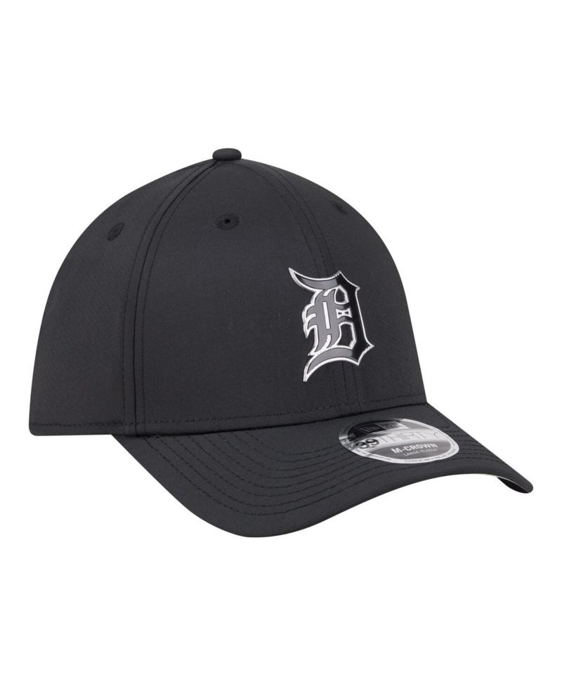 Men's Black Detroit Tigers Metallic 39THIRTY M-Crown Flex Hat