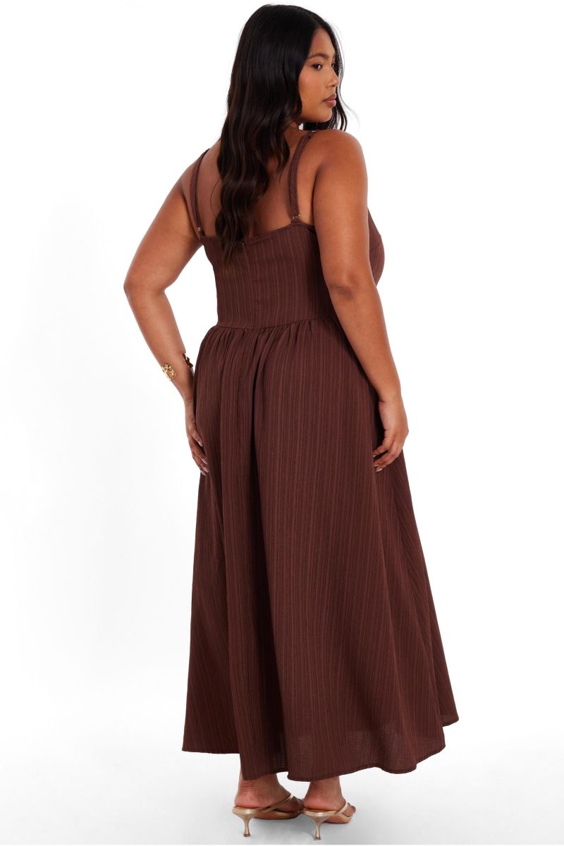 Women's Plus Size Drop Waist Textured Dress