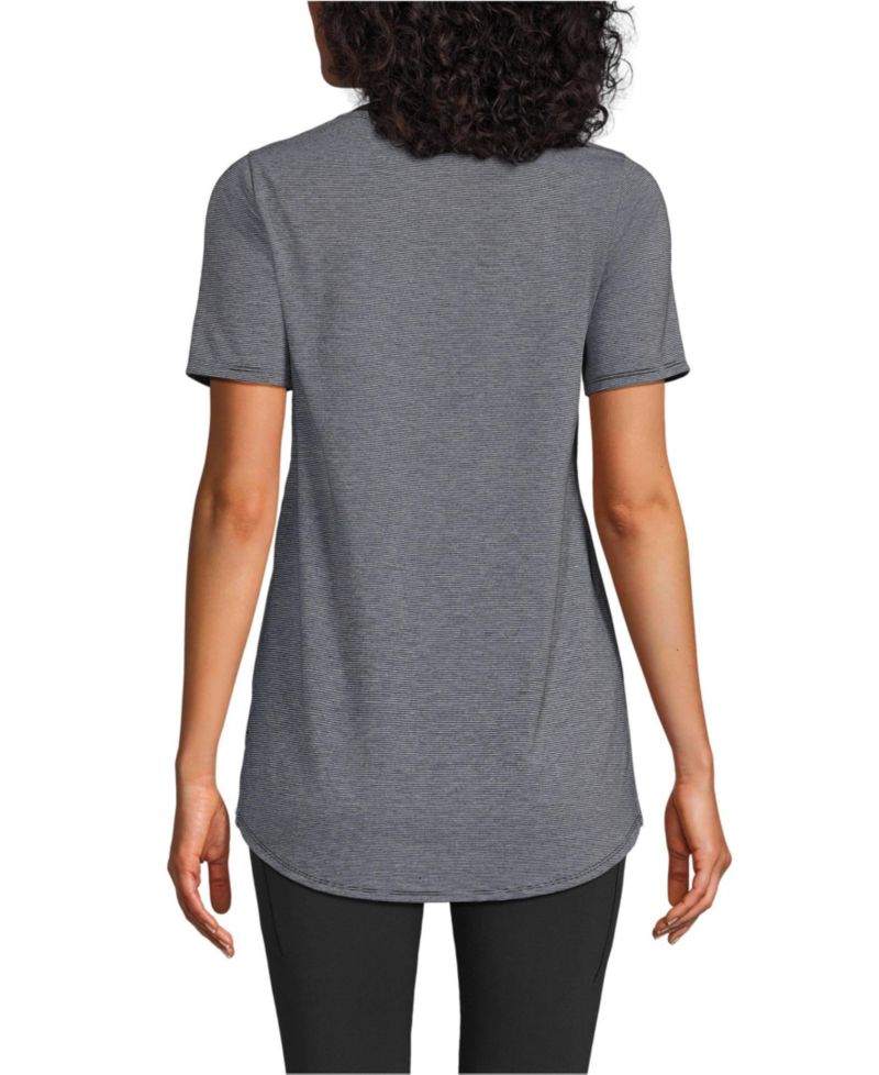Women's Short Sleeve Power Performance Scoop Neck Curved Hem Tunic Tee