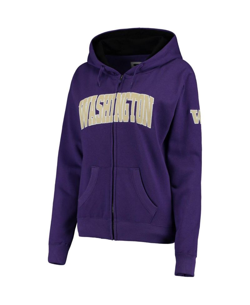 Women's Purple Washington Huskies Arched Name Full-Zip Sweatshirt