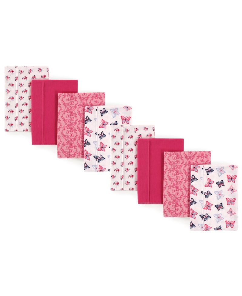 Girls Cotton Poly Flannel Burp Cloths Multipack